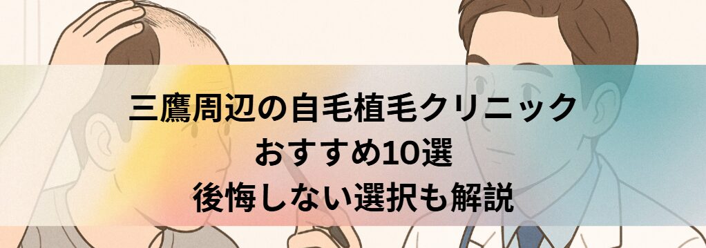 三鷹周辺の自毛植毛クリニックおすすめ10選｜後悔しない選び方も解説